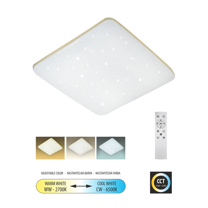 Himmennettävä LED-kattovalaisin MANA LED/36W/230V 2700-6500K 43x43 cm + kauko-ohjaus