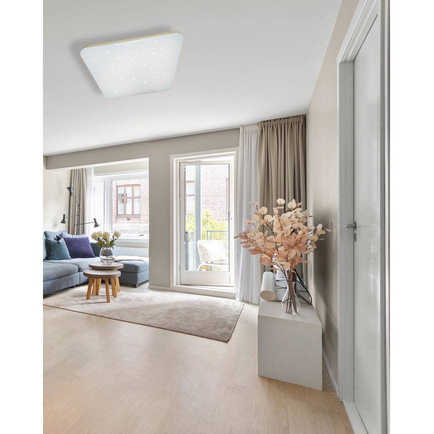 Himmennettävä LED-kattovalaisin MANA LED/60W/230V 2700-6500K 53x53 cm + kauko-ohjaus