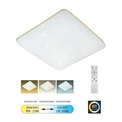 Himmennettävä LED-kattovalaisin MANA LED/60W/230V 2700-6500K 53x53 cm + kauko-ohjaus