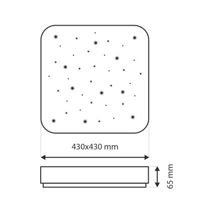 Himmennettävä LED-kattovalaisin NERIS LED/36W/230V 2700-6500K 43x43 cm + kauko-ohjaus