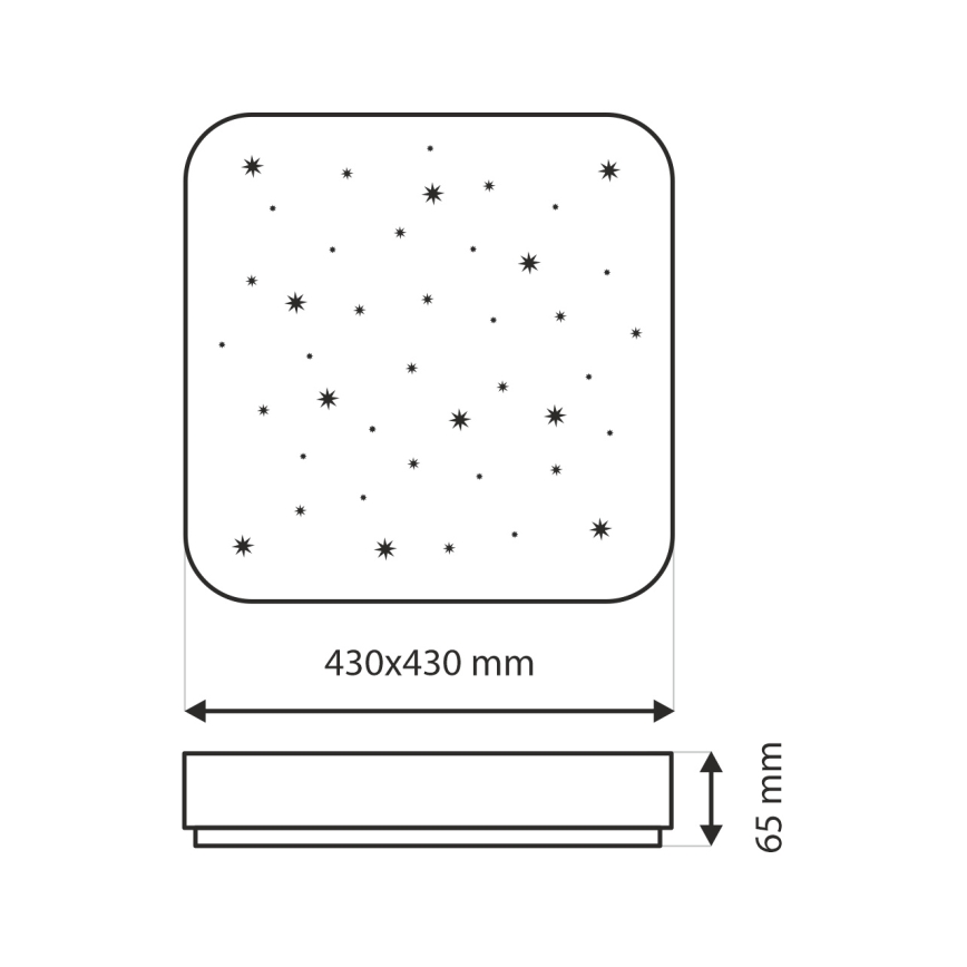 Himmennettävä LED-kattovalaisin NERIS LED/36W/230V 2700-6500K 43x43 cm + kauko-ohjaus