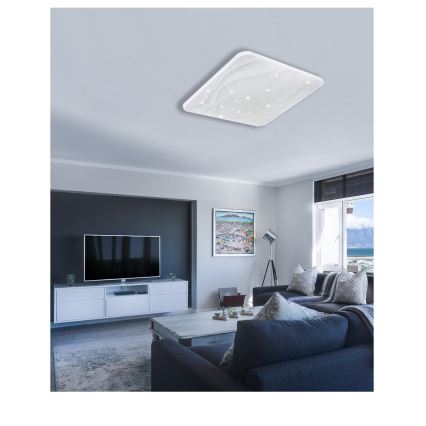 Himmennettävä LED-kattovalaisin NERIS LED/60W/230V 2700-6500K 53x53 cm + kauko-ohjaus