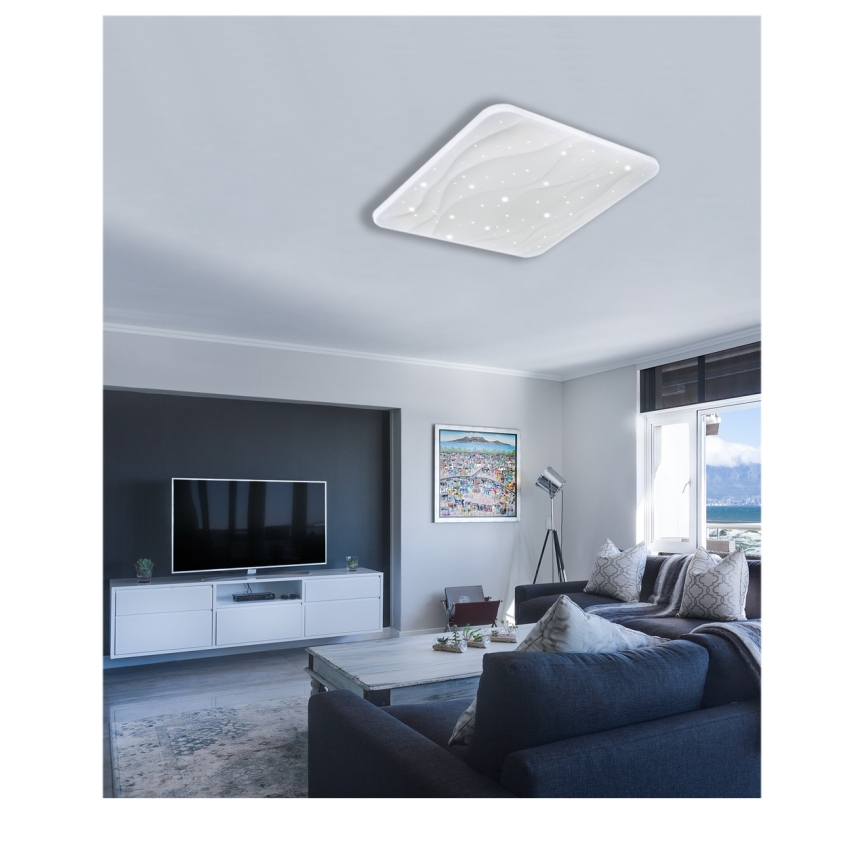 Himmennettävä LED-kattovalaisin NERIS LED/60W/230V 2700-6500K 53x53 cm + kauko-ohjaus