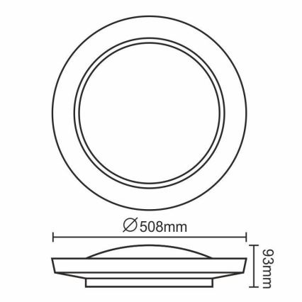 Himmennettävä LED-kattovalaisin OPAL LED/24W/230V + kauko-ohjaus