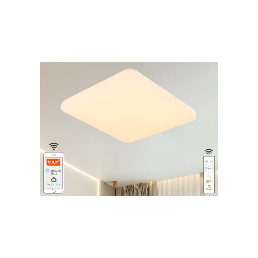 Himmennettävä LED-kattovalaisin OPAL LED/48W/230V 2700-6500K Wi-Fi Tuya valkoinen + kauko-ohjaus