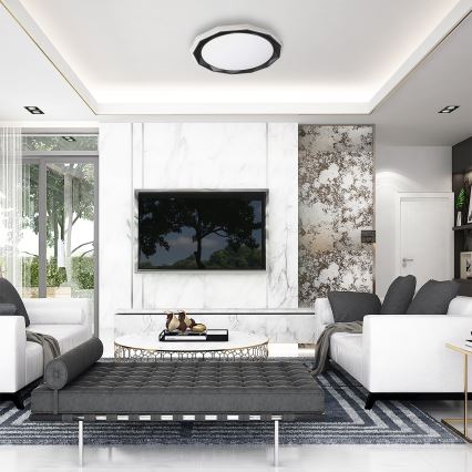 Himmennettävä LED-kattovalaisin OSCAR LED/45W/230V 3000-6000K musta + kauko-ohjaus