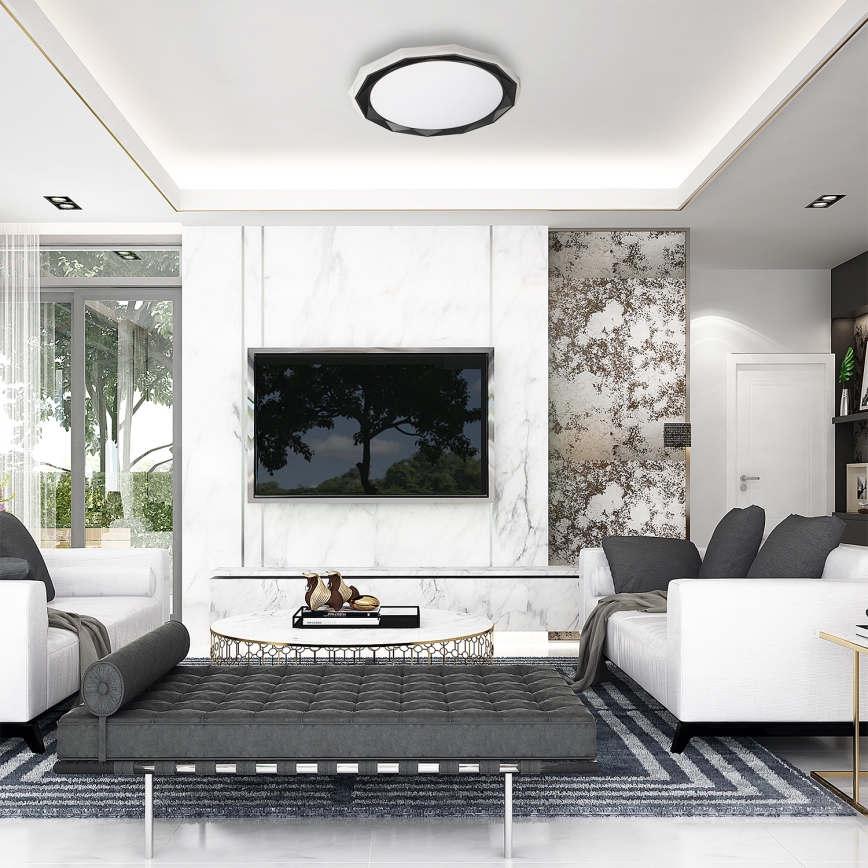 Himmennettävä LED-kattovalaisin OSCAR LED/45W/230V 3000-6000K musta + kauko-ohjaus