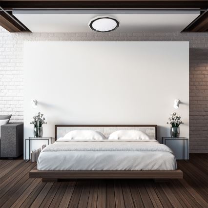 Himmennettävä LED-kattovalaisin OSCAR LED/45W/230V 3000-6000K musta + kauko-ohjaus