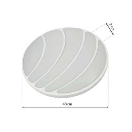 Himmennettävä LED-kattovalaisin SHELL WHITE LED/40W/230V + kaukosäädin