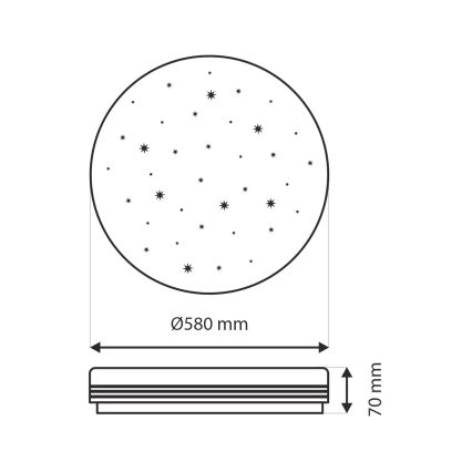 Himmennettävä LED-kattovalaisin VENTA LED/60W/230V 2700-6500K halkaisija 58 cm + kauko-ohjaus