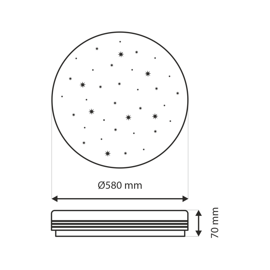 Himmennettävä LED-kattovalaisin VENTA LED/60W/230V 2700-6500K halkaisija 58 cm + kauko-ohjaus