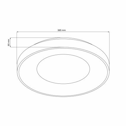 Himmennettävä kylpyhuoneen LED-kattovalaisin WITOLD LED/48W/230V halkaisija 38,5 cm 3000-6000K IP44 +Dálkové hallinta