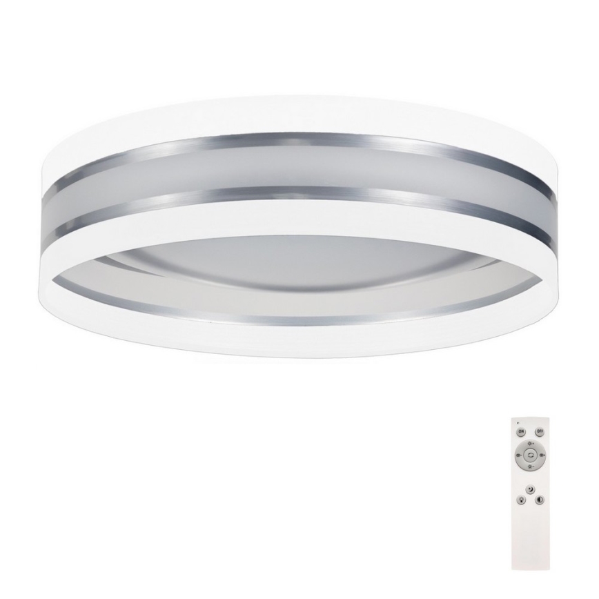 Himmennettävä LED-kattovalo SMART CORAL LED/24W/230V valkoinen/hopea + kaukosäädin