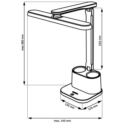 Himmennettävä LED-kosketuspöytävalaisin BARI LED/6W/230V musta