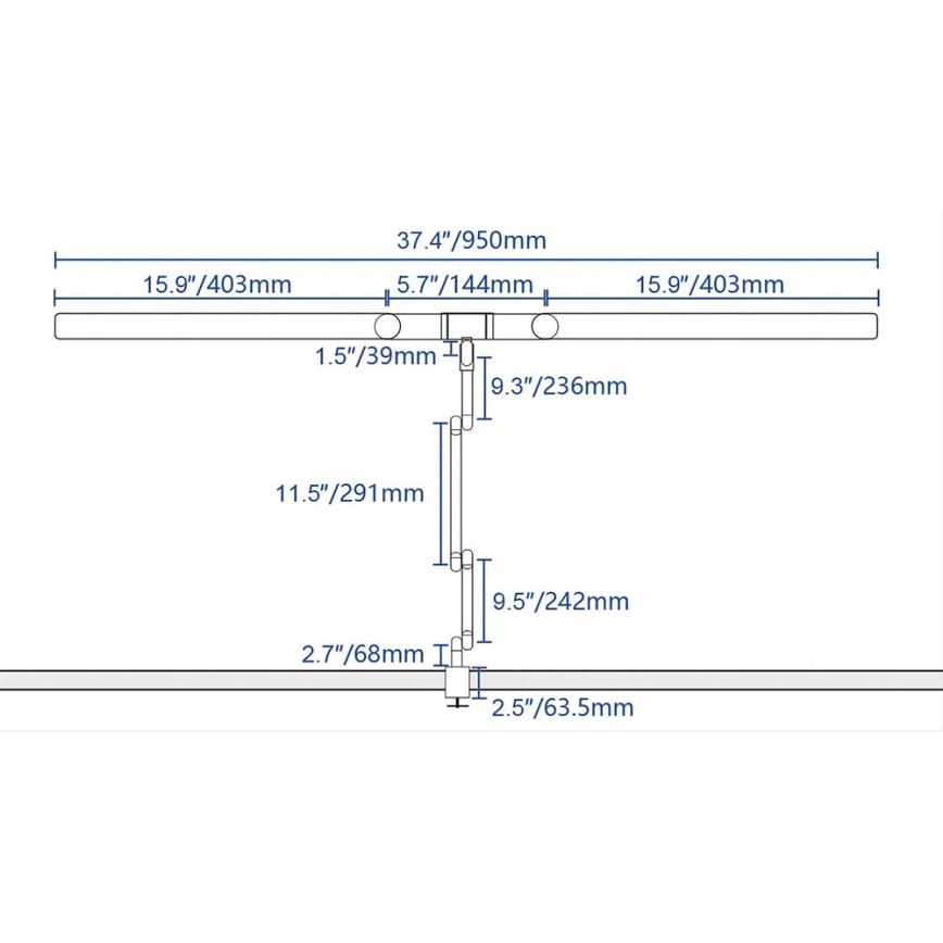 LED Himmennettävä kosketus flexible pöytävalaisin LED/24W/230V 3000-6500K CRI 92 musta