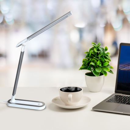 Himmennettävä LED-kosketuspöytävalaisin MADERA LED/7W/230V USB valkoinen