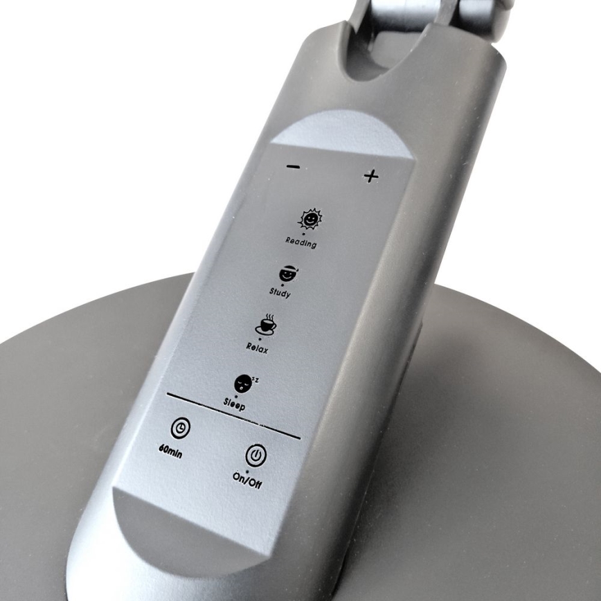 Himmennettävä LED-kosketuspöytävalaisin OPTIMUM LED/7W/230V USB 3000/4000/6000K hopea