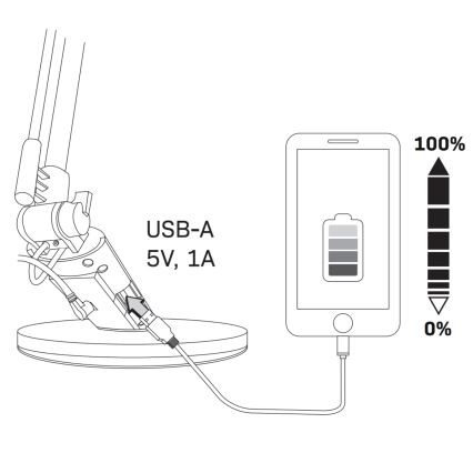 Himmennettävä LED-kosketuspöytävalaisin OPTIMUM LED/7W/230V USB 3000/4000/6000K hopea
