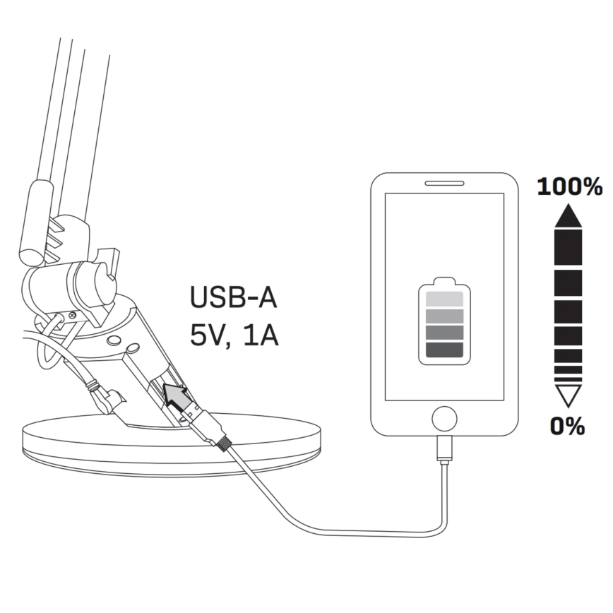 Himmennettävä LED-kosketuspöytävalaisin OPTIMUM LED/7W/230V USB 3000/4000/6000K hopea