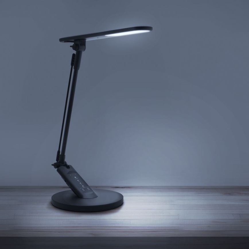 Himmennettävä LED-kosketuspöytävalaisin OPTIMUM LED/7W/230V USB 3000/4000/6000K musta