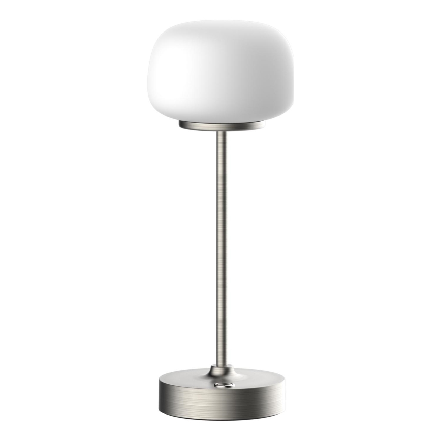 Himmennettävä LED-kosketuspöytävalaisin RIMINI LED/2W/5V USB 2000 mAh mattakromi/valkoinen