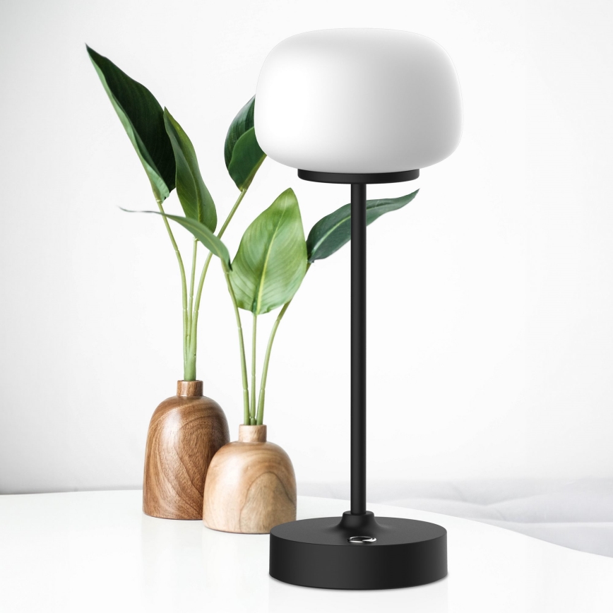 Himmennettävä LED-kosketuspöytävalaisin RIMINI LED/2W/5V USB 2000 mAh musta/valkoinen
