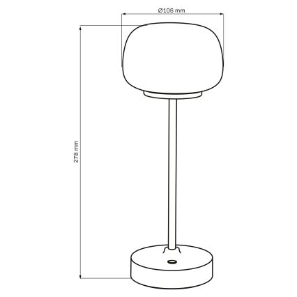 Himmennettävä LED-kosketuspöytävalaisin RIMINI LED/2W/5V USB 2000 mAh musta/valkoinen