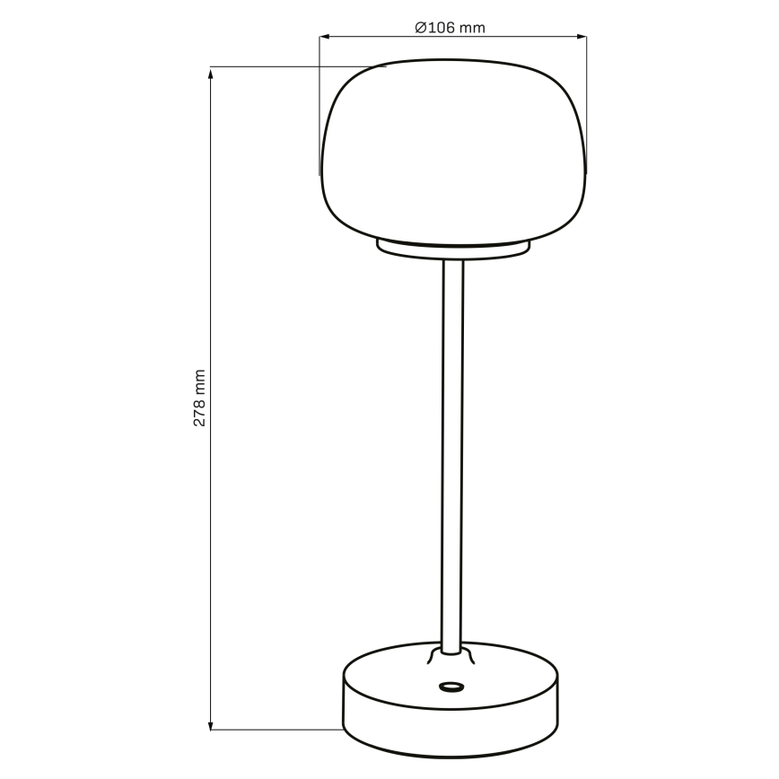 Himmennettävä LED-kosketuspöytävalaisin RIMINI LED/2W/5V USB 2000 mAh musta/valkoinen
