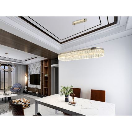 Himmennettävä LED-kristalliriippuvalaisin vaijerilla THALIA LED/50W/230V 3000-6000K + kaukosäädin