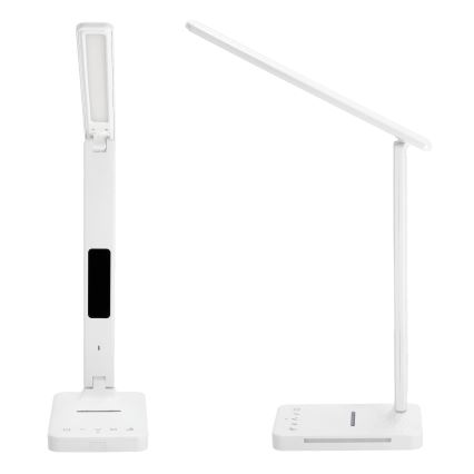 Himmennettävä LED-pöytävalaisin langattomalla latauksella QI, näyttö ja USB-portti LED/7W/230V 3000-6000K valkoinen