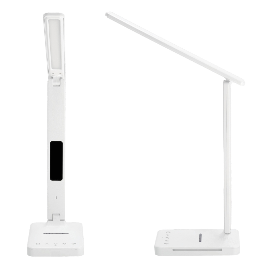 Himmennettävä LED-pöytävalaisin langattomalla latauksella QI, näyttö ja USB-portti LED/7W/230V 3000-6000K valkoinen