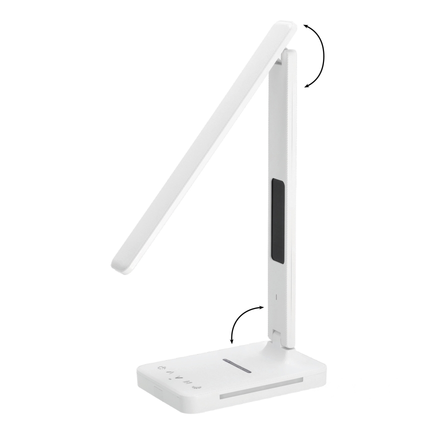 Himmennettävä LED-pöytävalaisin langattomalla latauksella QI, näyttö ja USB-portti LED/7W/230V 3000-6000K valkoinen