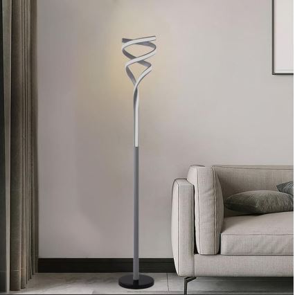 Himmennettävä LED-lattiavalaisin LED/50W/230V 3000-6500K harmaa + kauko-ohjaus
