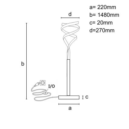 Himmennettävä LED-lattiavalaisin LED/50W/230V 3000-6500K harmaa + kauko-ohjaus