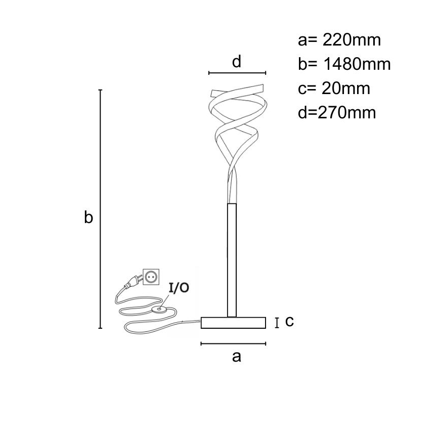 Himmennettävä LED-lattiavalaisin LED/50W/230V 3000-6500K harmaa + kauko-ohjaus