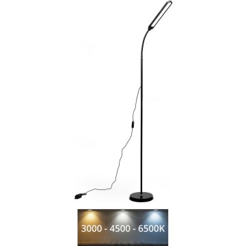 Himmennettävä LED-lattiavalaisin SIGNUS LED/10W/230V 3000/4500/6500K musta
