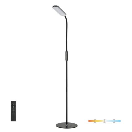 Himmennettävä LED-lattiavalaisin TEILO LED/10W/230V 3000/4000/6500K musta + kauko-ohjaus