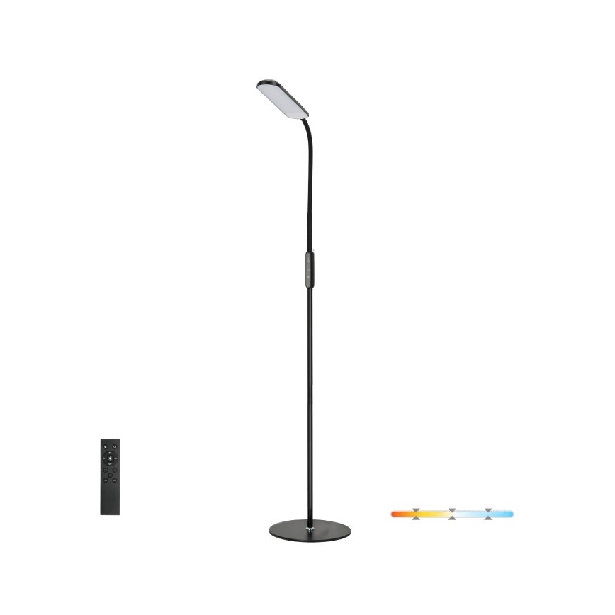 Himmennettävä LED-lattiavalaisin TEILO LED/10W/230V 3000/4000/6500K musta + kauko-ohjaus