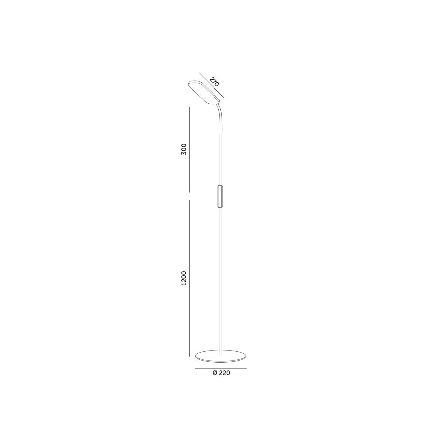 Himmennettävä LED-lattiavalaisin TEILO LED/10W/230V 3000/4000/6500K musta + kauko-ohjaus