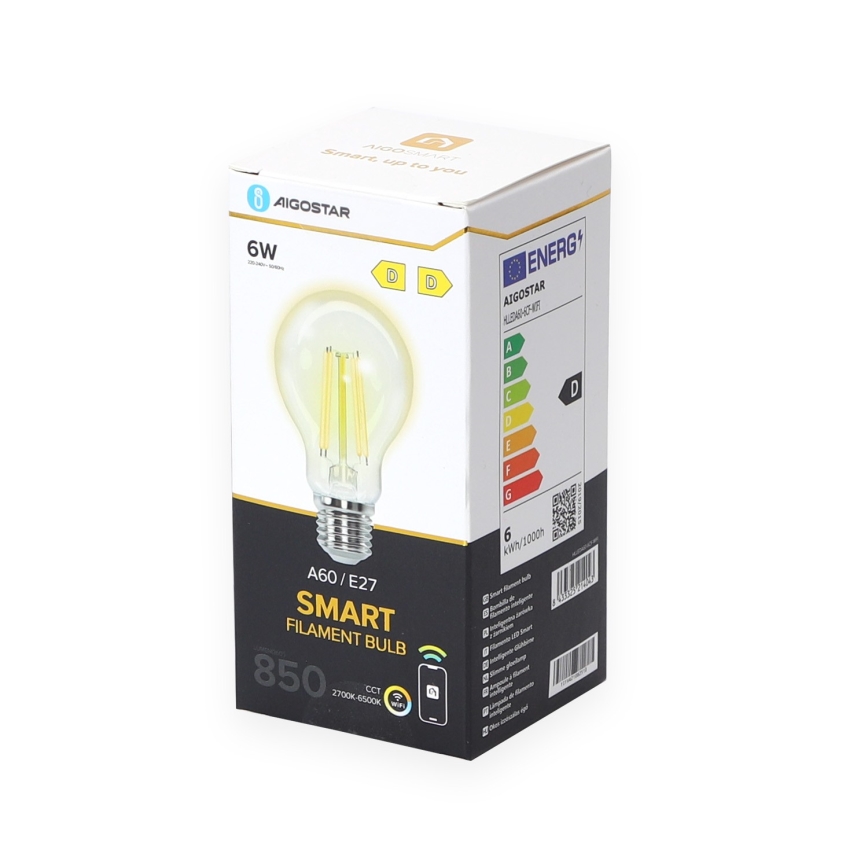 Himmennettävä LED-polttimo A60 E27/6W/230V 2700-6500K Wi-Fi - Aigostar