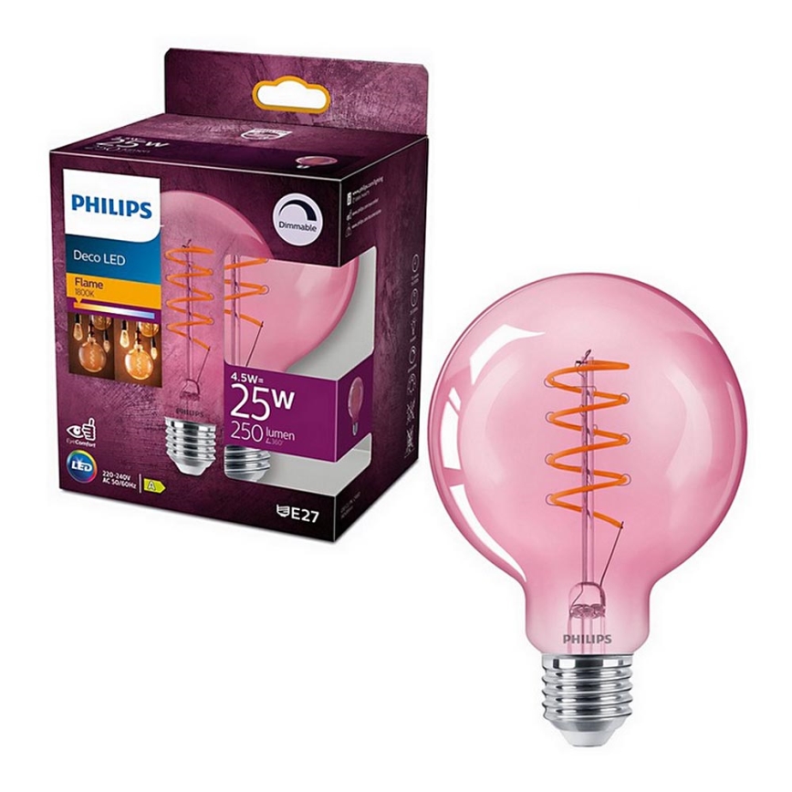 Himmennettävä LED-polttimo DECO Philips G93 E27/4,5W/230V 1800K