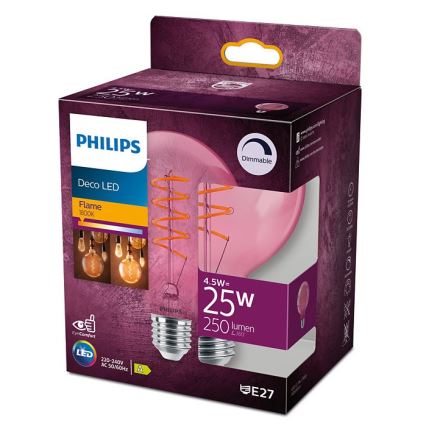 Himmennettävä LED-polttimo DECO Philips G93 E27/4,5W/230V 1800K