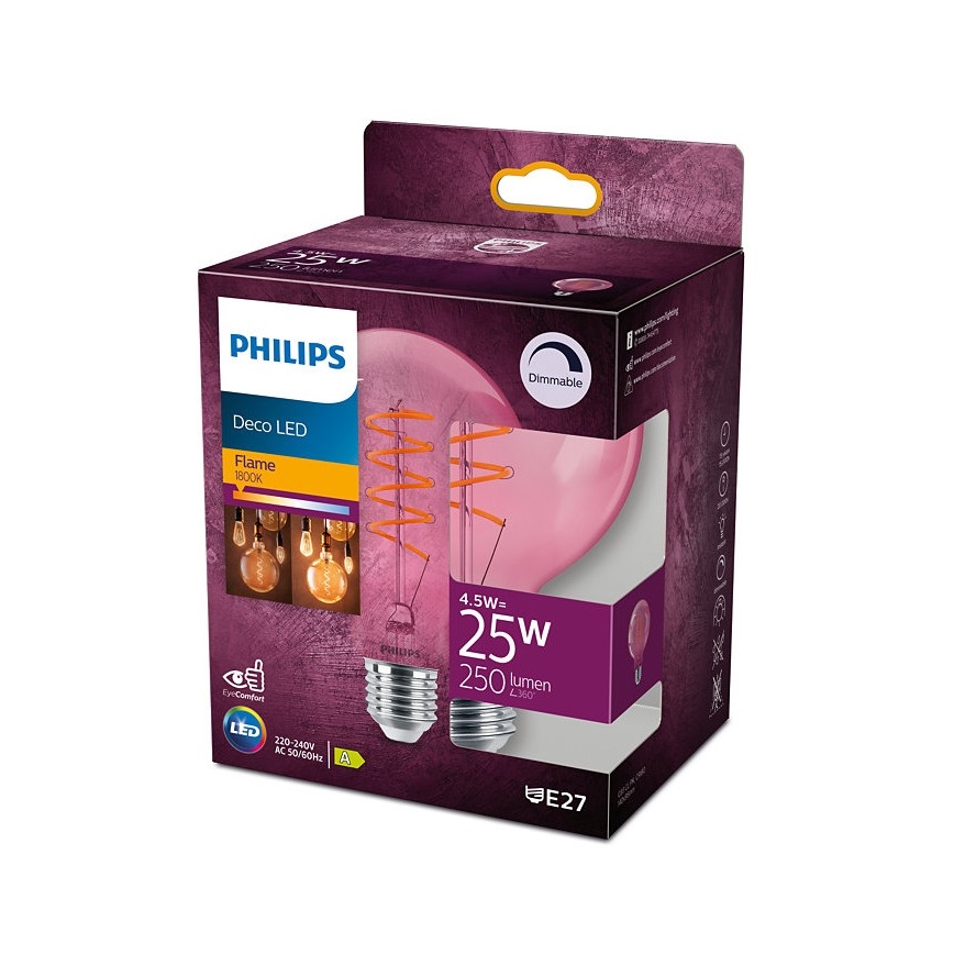 Himmennettävä LED-polttimo DECO Philips G93 E27/4,5W/230V 1800K