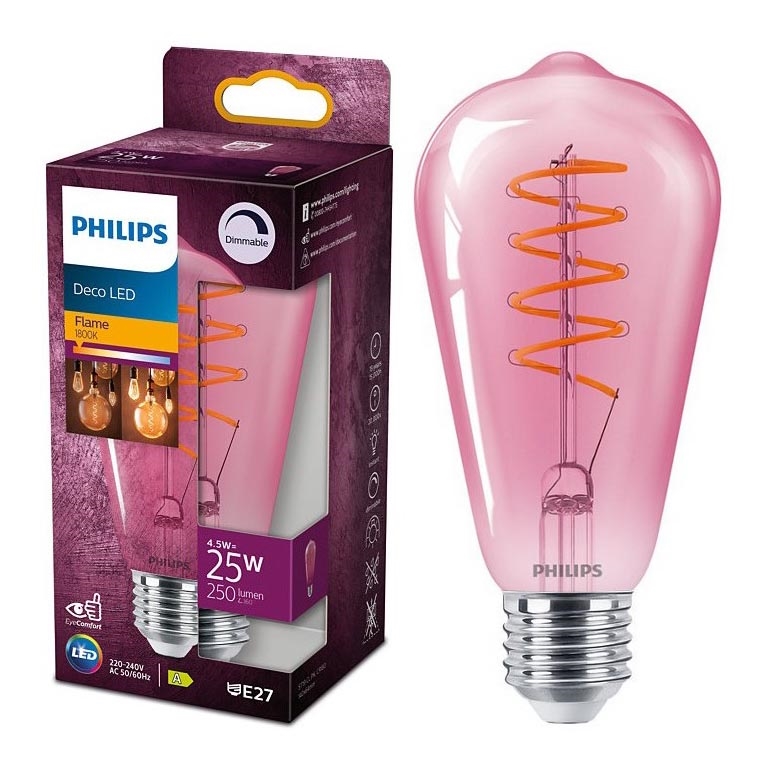 Himmennettävä LED-polttimo DECO Philips ST64 E27/4,5W/230V 1800K