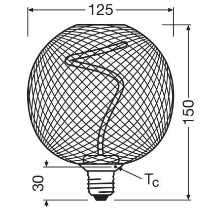 Himmennettävä LED-polttimo DECOR FILAMENT G125 E27/3,5W/230V 1800K kulta - Osram