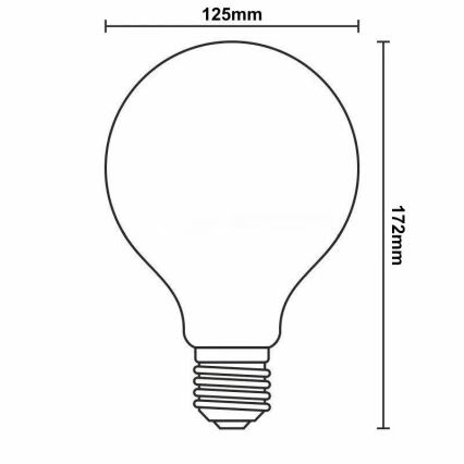 Himmennettävä LED-polttimo FILAMENT G125 E27/12W/230V 2000K