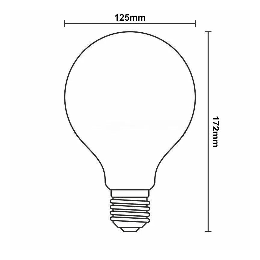 Himmennettävä LED-polttimo FILAMENT G125 E27/12W/230V 2000K