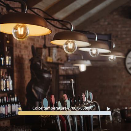 Himmennettävä LED-polttimo FILAMENT G45 E14/4,5W/230V 2700-6500K Wi-Fi - Aigostar