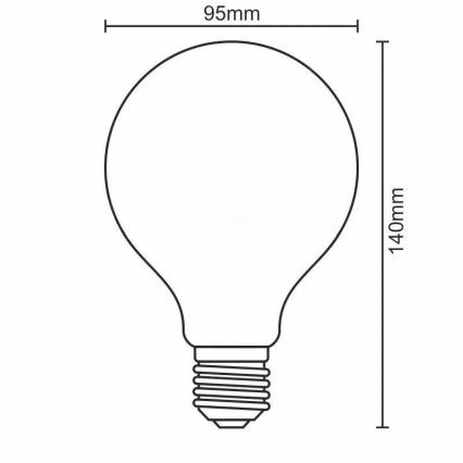 Himmennettävä LED-polttimo FILAMENT G95 E27/11W/230V 4000K