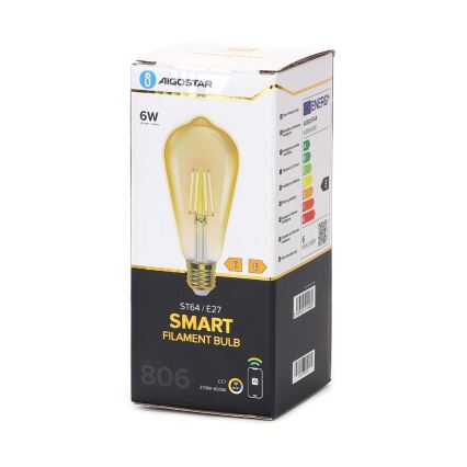 Himmennettävä LED-polttimo FILAMENT ST64 E27/6W/230V 2700-6500K Wi-Fi - Aigostar